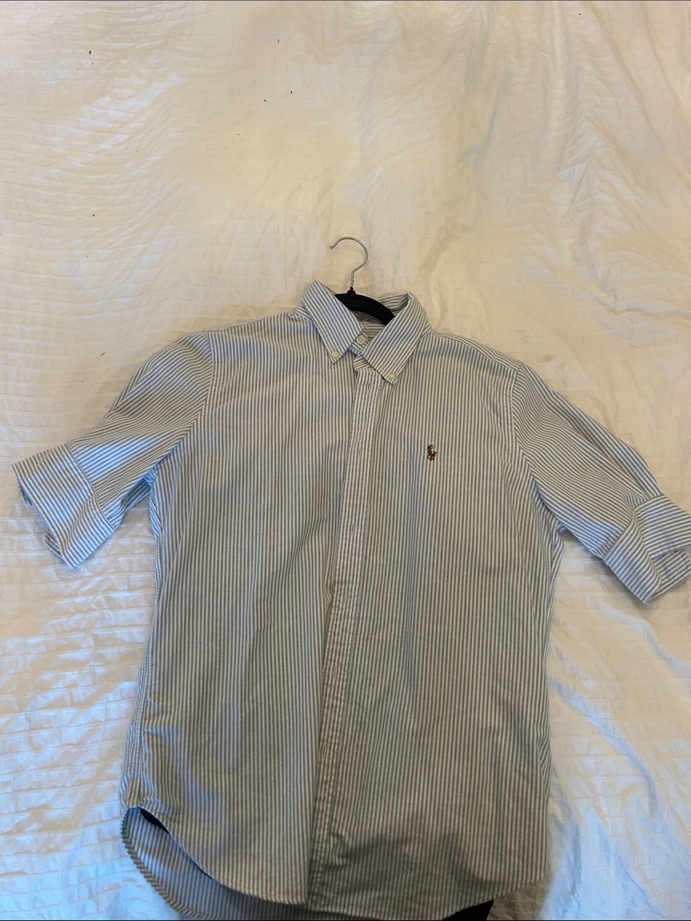 Ralph Lauren Light Blue & White Striped Button-Down Shirt
